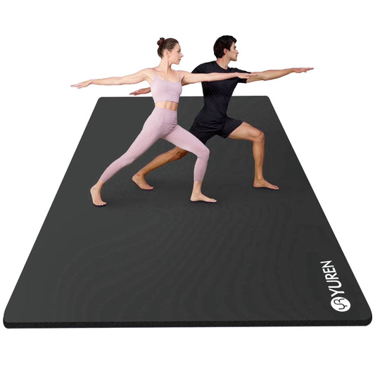 Large Yoga Mat 78"X51" 10Mm Thick NBR Foam Exercise Mat for Home Gym Pilates Floor Workouts, Black