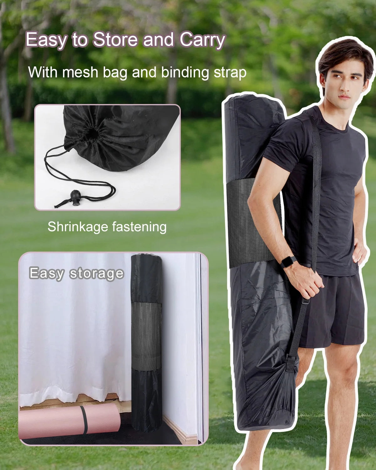 Large Yoga Mat 78"X51" 10Mm Thick NBR Foam Exercise Mat for Home Gym Pilates Floor Workouts, Black